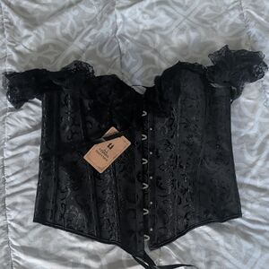 Elegant Black Lace Corset Top